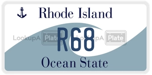 R68 license plate in Rhode Island
