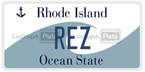 REZ license plate in Rhode Island