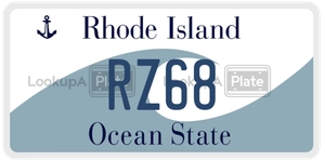 RZ68 license plate in Rhode Island