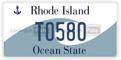 TO580  license plate in RI