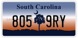 8059RY  license plate in SC