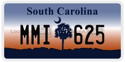 MMI625  license plate in SC