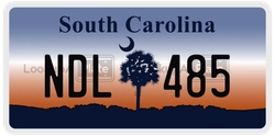 NDL485  license plate in SC