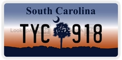 TYC918  license plate in SC