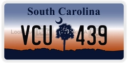VCU439  license plate in SC