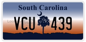VCU439 license plate in South Carolina