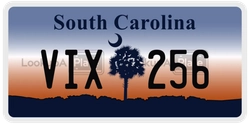 VIX256  license plate in SC