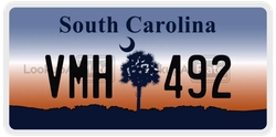 VMH492  license plate in SC