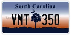 VMT350  license plate in SC