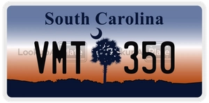 VMT350 license plate in South Carolina