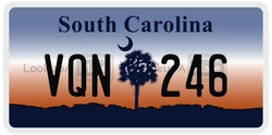 VQN246  license plate in SC