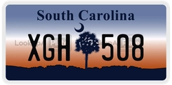 XGH508  license plate in SC