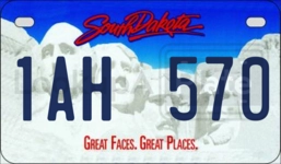 1AH570 license plate in South Dakota
