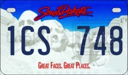 1CS748 license plate in South Dakota