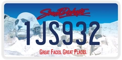 1JS932  license plate in SD