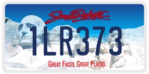 1LR373 license plate in South Dakota