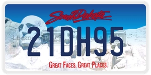 21DH95 license plate in South Dakota