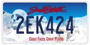 2EK424 license plate in South Dakota