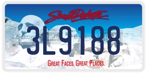 3L9188 license plate in South Dakota
