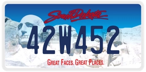 42W452 license plate in South Dakota