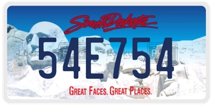 54E754 license plate in South Dakota