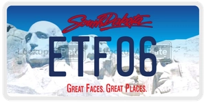 ETF06 license plate in South Dakota