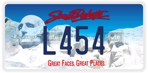 L454 license plate in South Dakota