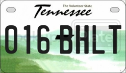 016BHLT license plate in Tennessee