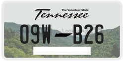 09WB26  license plate in TN