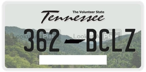 362BCLZ license plate in Tennessee