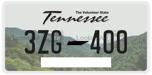 3ZG400 license plate in Tennessee