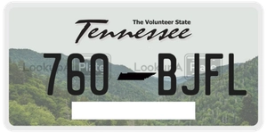 760BJFL license plate in Tennessee