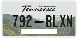 792BLXN  license plate in TN