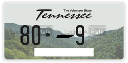 80-9  license plate in TN