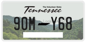 90MY68 license plate in Tennessee