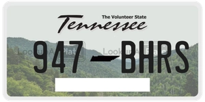 947BHRS license plate in Tennessee