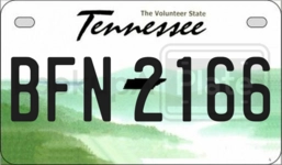 BFN2166 license plate in Tennessee