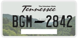 BGM2842  license plate in TN