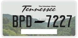 BPD7227  license plate in TN
