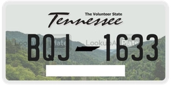BQJ1633  license plate in TN