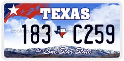 183C259  license plate in TX