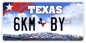 6KMBY license plate in Texas