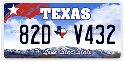 82DV432  license plate in TX