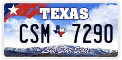 CSM7290  license plate in TX