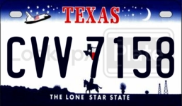 CVV7158 license plate in Texas