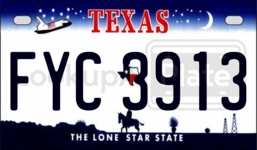 FYC3913 license plate in Texas