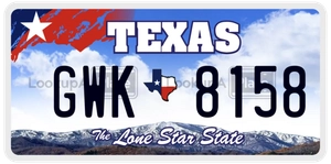 GWK8158 license plate in Texas