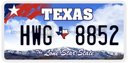 HWG8852  license plate in TX