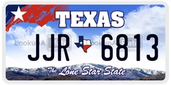 JJR6813  license plate in TX