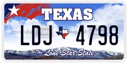 LDJ4798  license plate in TX